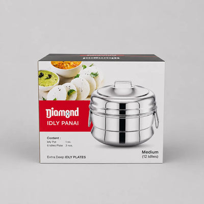 Diamond Steel Idli Pot (12 Idli)