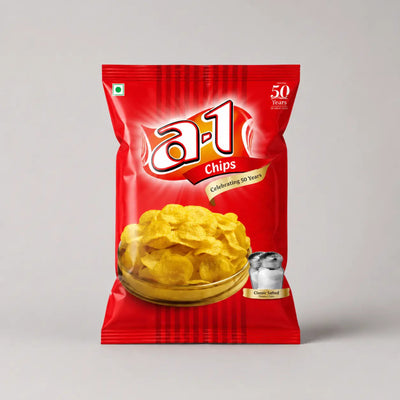 Red packet of a-1 Chips on a gray background