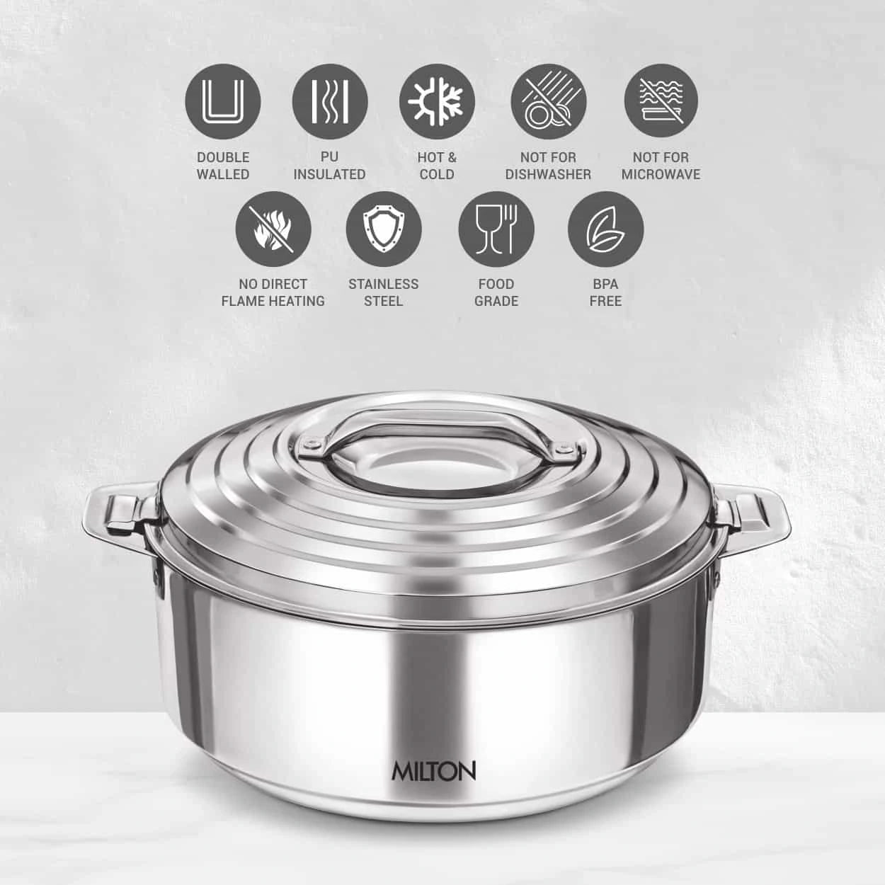Milton Stainles Steel Hot Box (caserol) 3500ml