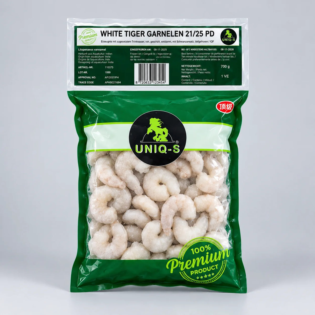 Shrimps 21/25 Peeled 1kg
