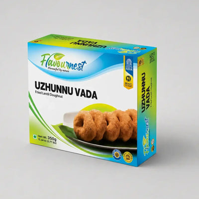 Box of Flavournest Uzhunnu Vada on a gray background