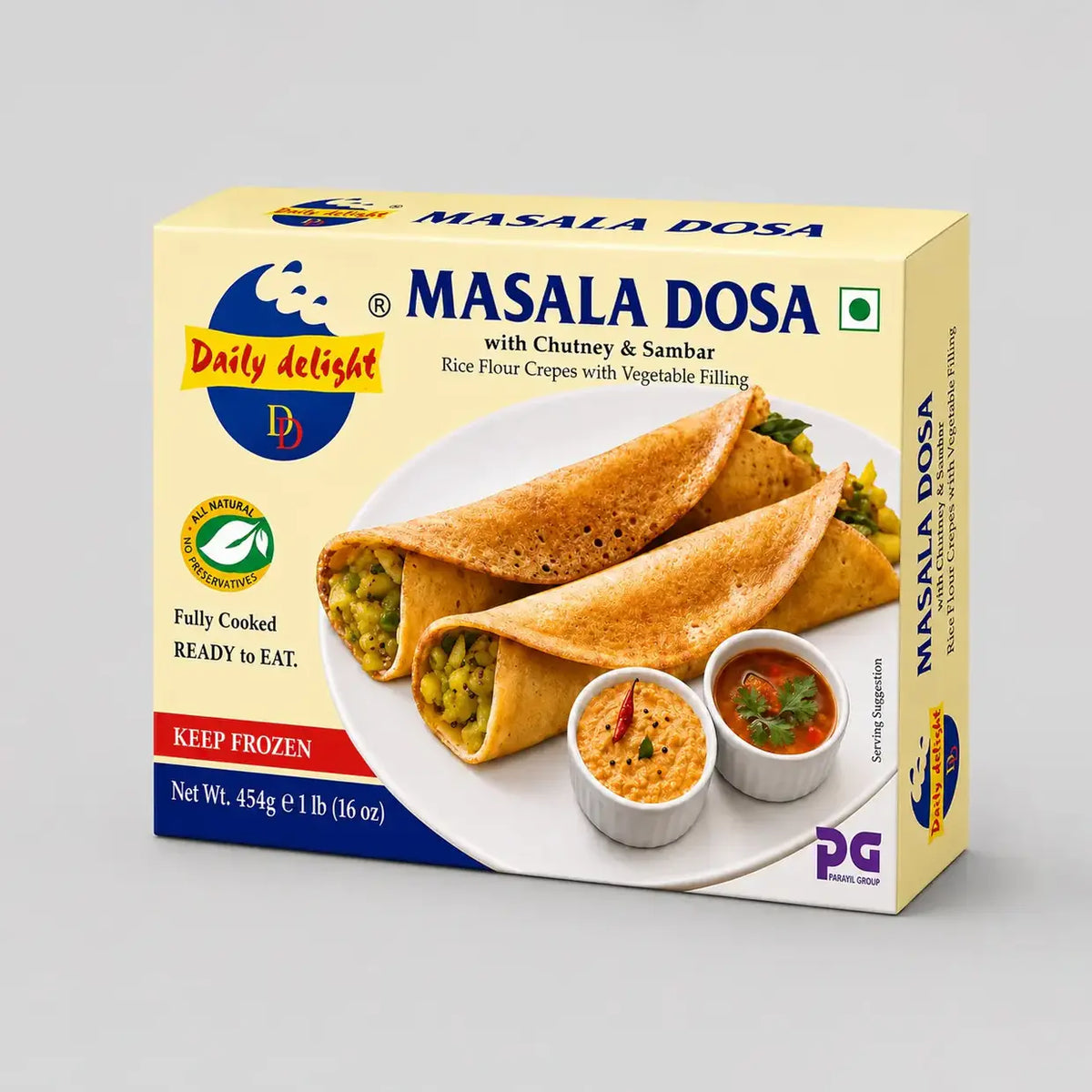 Masala Dosa With Chutney & Sambar DD 454g