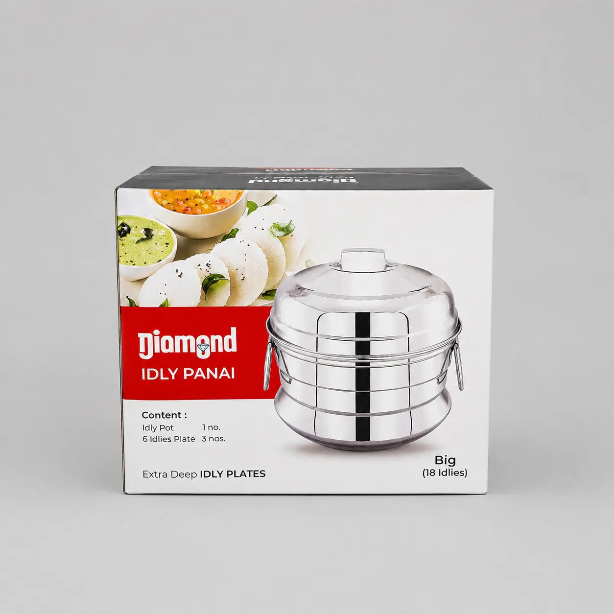 Diamond Steel Idli Pot (18 Idli)