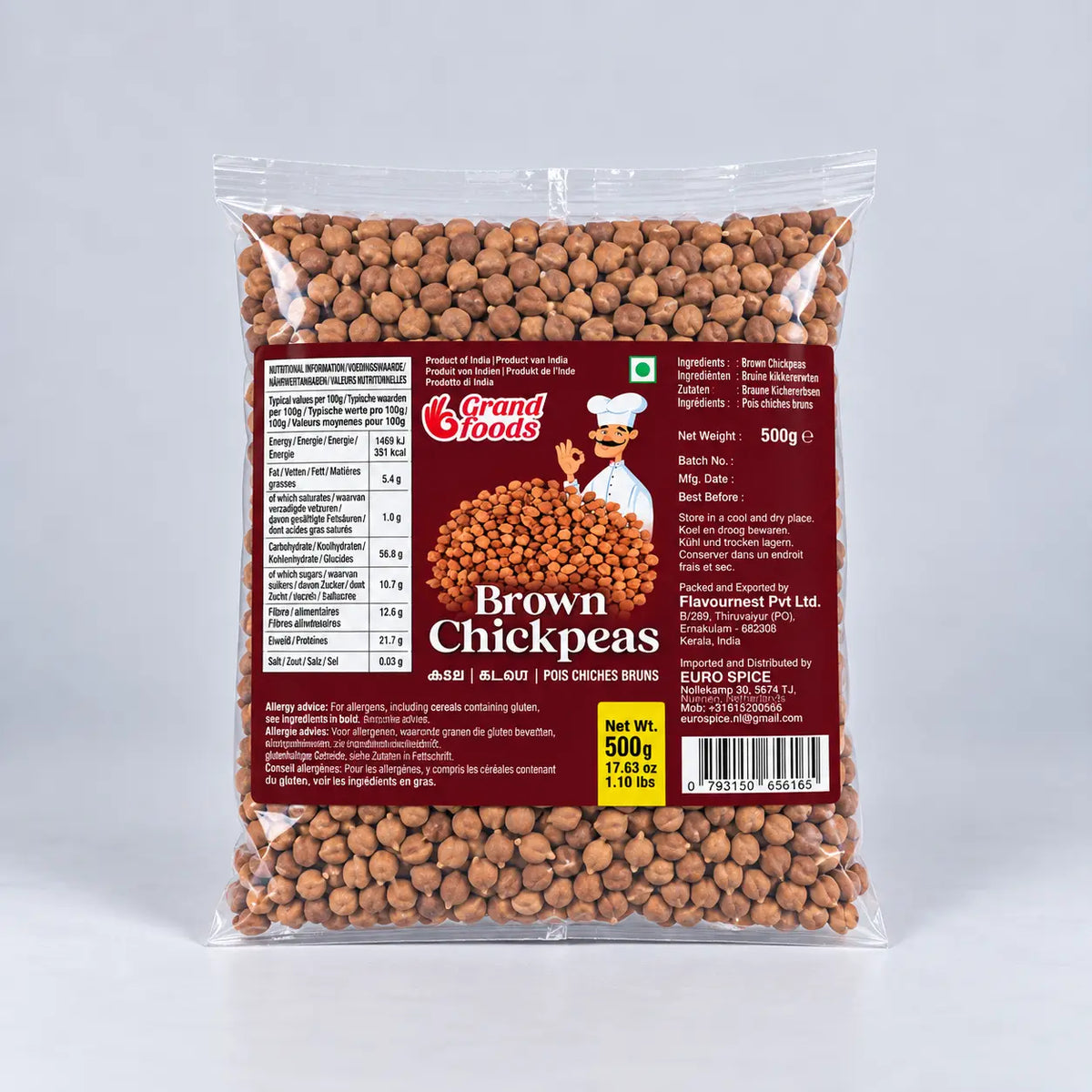 Brown Chickpeas Grand Foods 500g